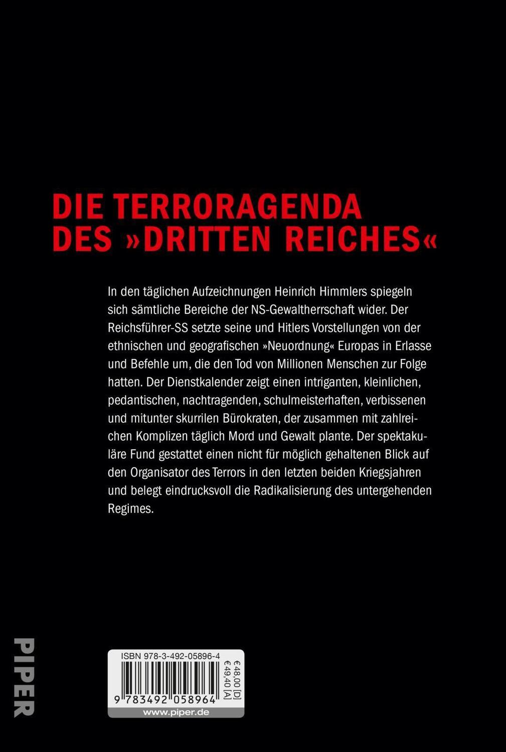 Rückseite: 9783492058964 | Die Organisation des Terrors - Der Dienstkalender Heinrich Himmlers...