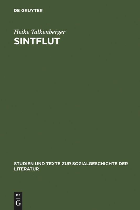 Cover: 9783484350267 | Sintflut | Heike Talkenberger | Buch | ISSN | 569 S. | Deutsch | 1993