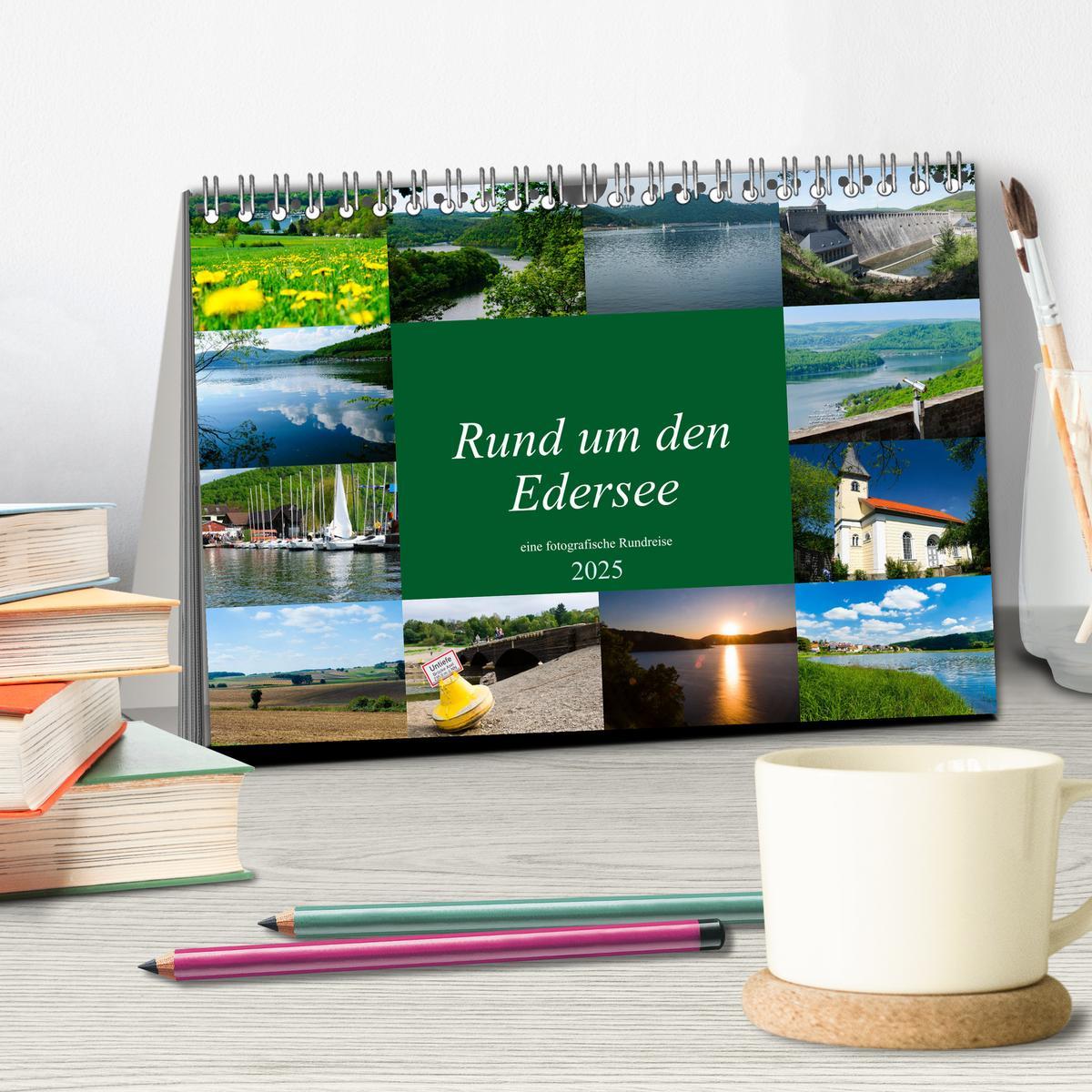 Bild: 9783435390458 | Rund um den Edersee (Tischkalender 2025 DIN A5 quer), CALVENDO...