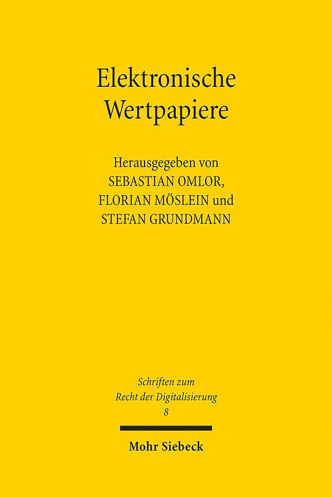 Cover: 9783161607431 | Elektronische Wertpapiere | Sebastian Omlor (u. a.) | Taschenbuch