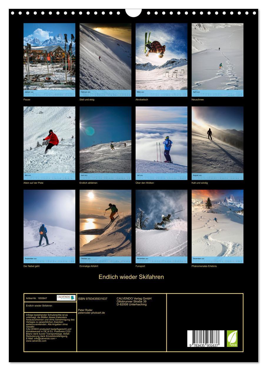 Bild: 9783435931637 | Endlich wieder Skifahren (Wandkalender 2025 DIN A3 hoch), CALVENDO...