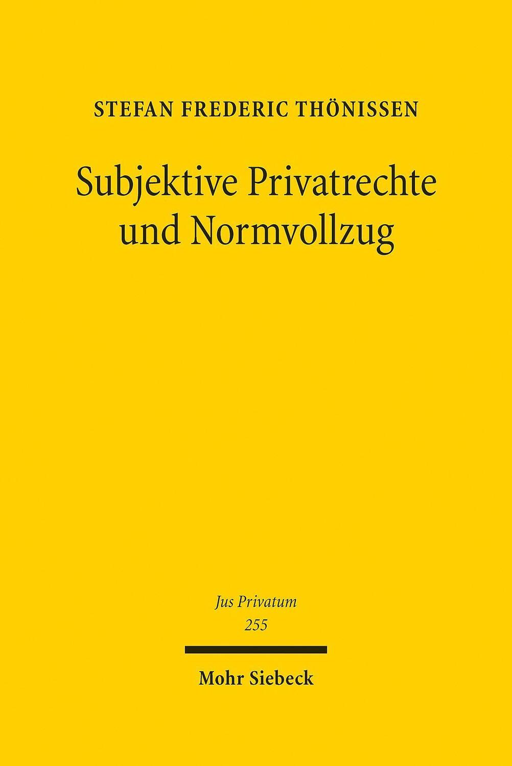 Cover: 9783161608858 | Subjektive Privatrechte und Normvollzug | Stefan Frederic Thönissen