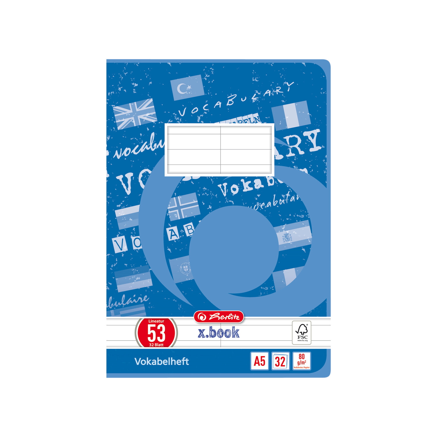 Cover: 4008110415581 | Herlitz Vokabelheft A5 32 Blatt Lineatur 53 | 415588 | 2020 | herlitz