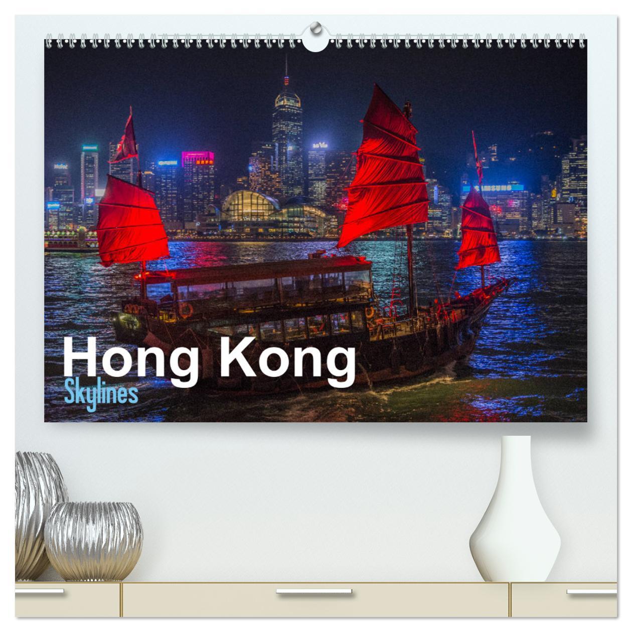 Cover: 9783435377459 | Hong Kong - Skylines (hochwertiger Premium Wandkalender 2025 DIN A2...