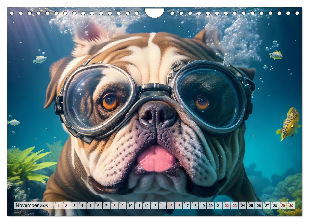 Bild: 9783383845116 | Hunde abgetaucht (Wandkalender 2025 DIN A4 quer), CALVENDO...