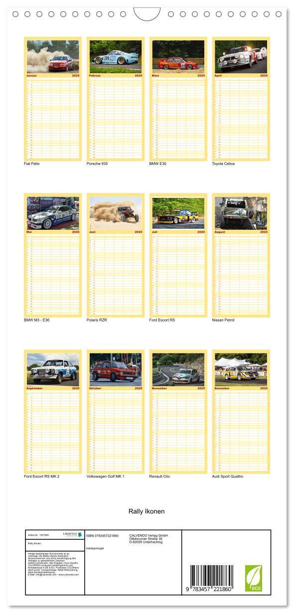 Bild: 9783457221860 | Familienplaner 2025 - Rally Ikonen mit 5 Spalten (Wandkalender, 21...