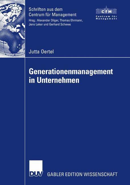 Cover: 9783835009677 | Generationenmanagement in Unternehmen | Jutta Oertel | Taschenbuch