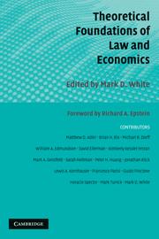 Cover: 9781107403192 | Theoretical Foundations of Law and Economics | Mark D. White | Buch