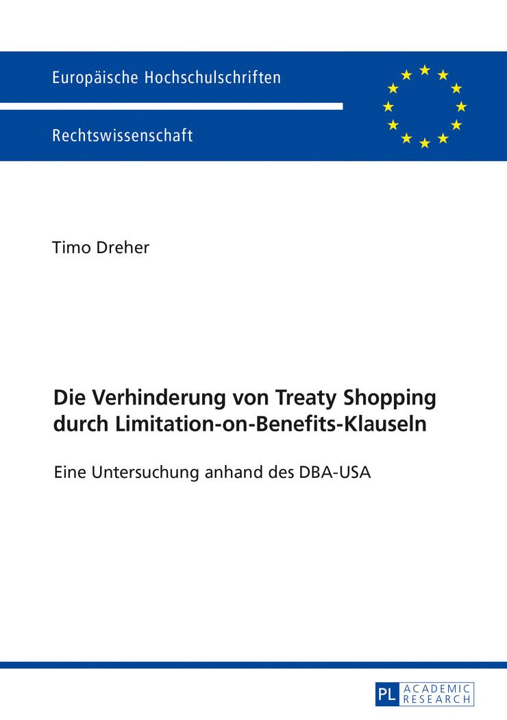 Cover: 9783631737224 | Die Verhinderung von Treaty Shopping durch...