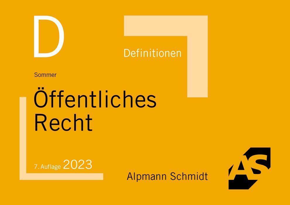 Cover: 9783867528719 | Definitionen Öffentliches Recht | Christian Sommer | Taschenbuch