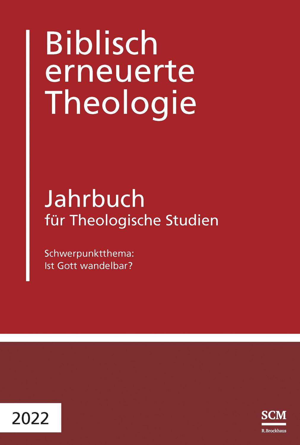 Cover: 9783417241761 | Ist Gott wandelbar? | Jahrbuch für Theologische Studien 2022 | Buch
