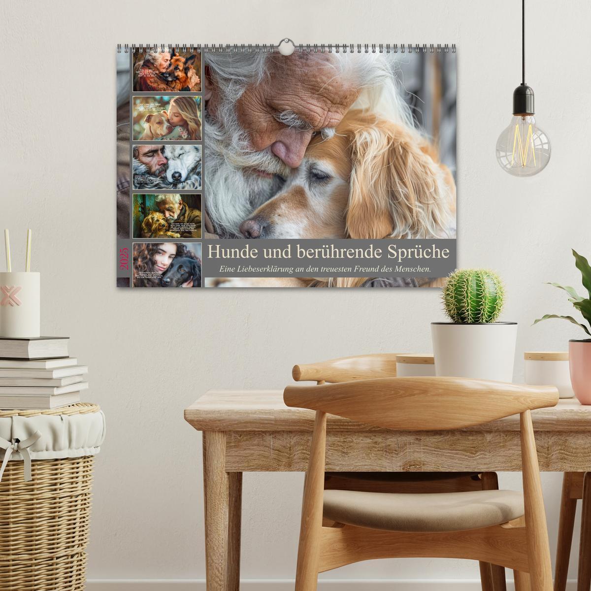 Bild: 9783457165621 | Hunde und berührende Sprüche (Wandkalender 2025 DIN A3 quer),...