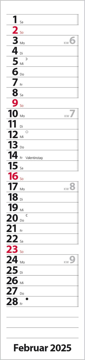 Bild: 9783731879596 | Streifenplaner Compact Rot 2025 | Verlag Korsch | Kalender | 13 S.