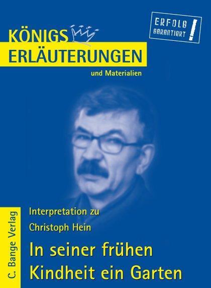 Cover: 9783804418899 | Interpretation zu Christoph Hein. In seiner frühen Kindheit ein Garten