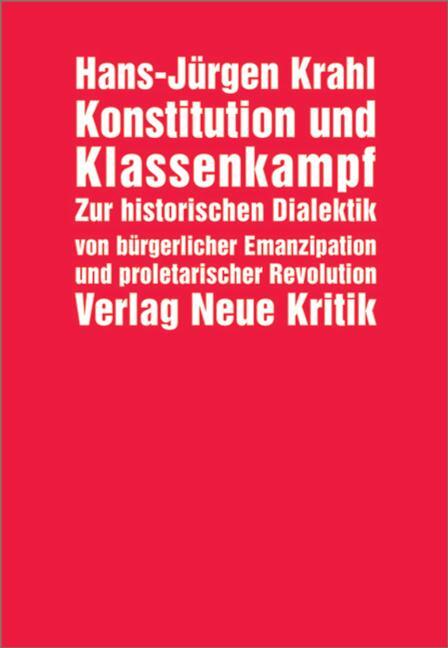 Cover: 9783801503802 | Konstitution und Klassenkampf | Schriften und Reden 1966-1970 | Krahl