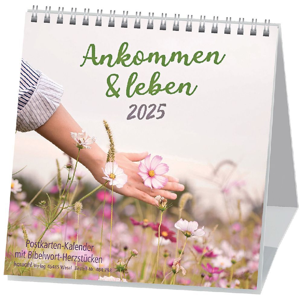 Cover: 9783754879856 | Ankommen &amp; leben 2025 | Postkartenkalender mit Bibelwort-Herzstücken