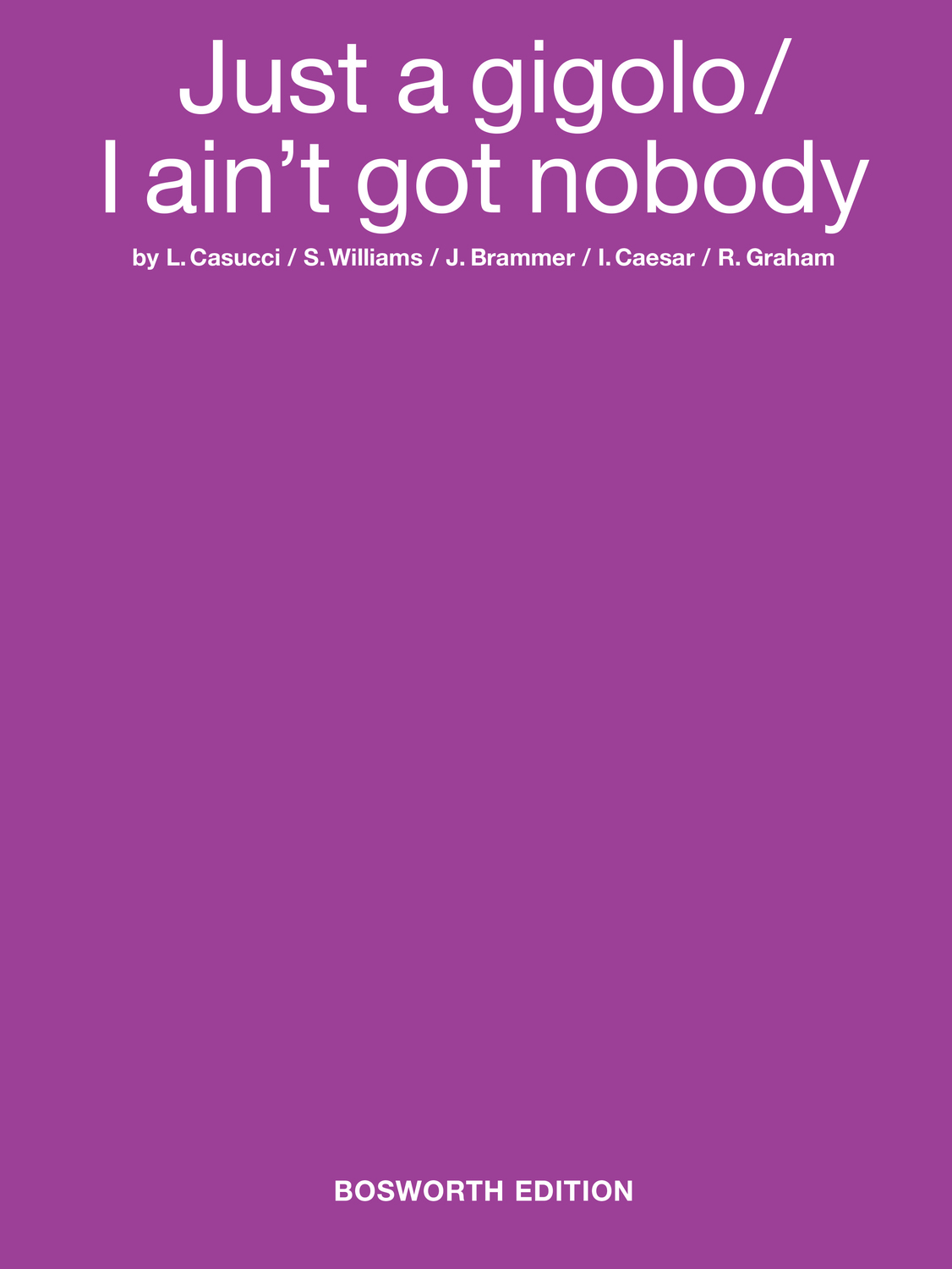 Cover: 9783936026191 | Louis Prima: Just A Gigolo / I Ain't Got Nobody | Spencer Williams