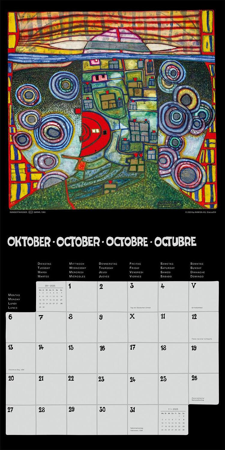 Bild: 9783910430143 | Hundertwasser Broschürenkalender Art 2025 | Wörner Verlag GmbH | 28 S.