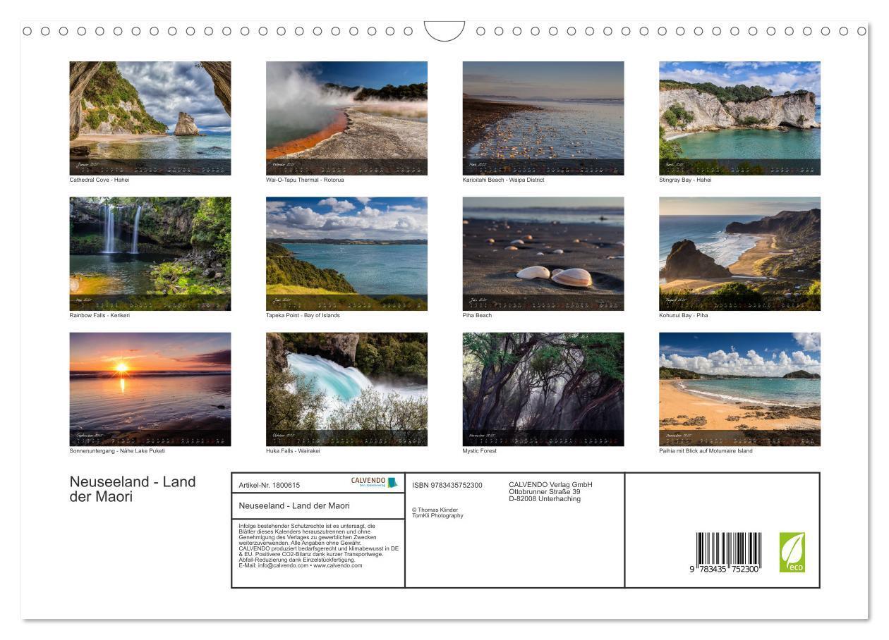 Bild: 9783435752300 | Neuseeland - Land der Maori (Wandkalender 2025 DIN A3 quer),...