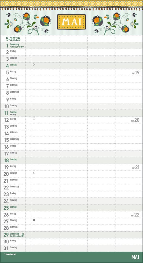 Bild: 9783731877080 | Familienplaner Vintage Zetteltasche 2025 | Verlag Korsch | Kalender