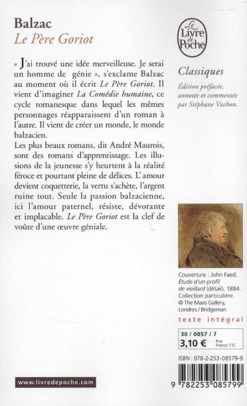 Rückseite: 9782253085799 | Le Pere Goriot | Honore de Balzac | Taschenbuch | Livre de poche