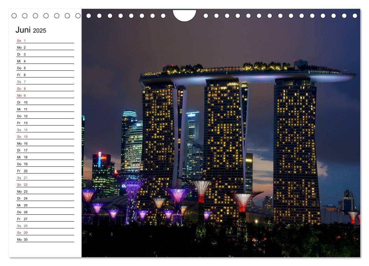 Bild: 9783435513987 | Singapur - Die Farben der Nacht (Wandkalender 2025 DIN A4 quer),...