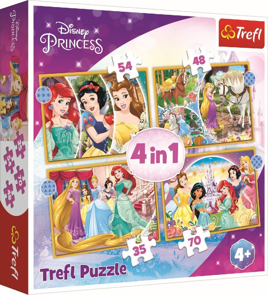 Cover: 5900511343854 | 4 in 1 Puzzle 35, 48, 54, 70 Teile - Prinzessinnen | Spiel | Kartonage