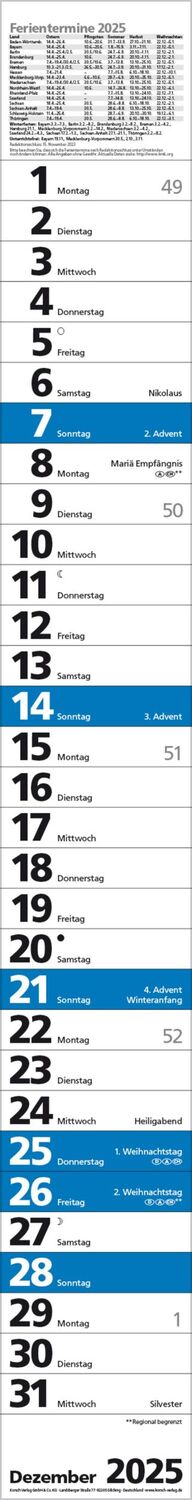 Bild: 9783731879572 | Streifenplaner Praktika Blau 2025 | Verlag Korsch | Kalender | 12 S.