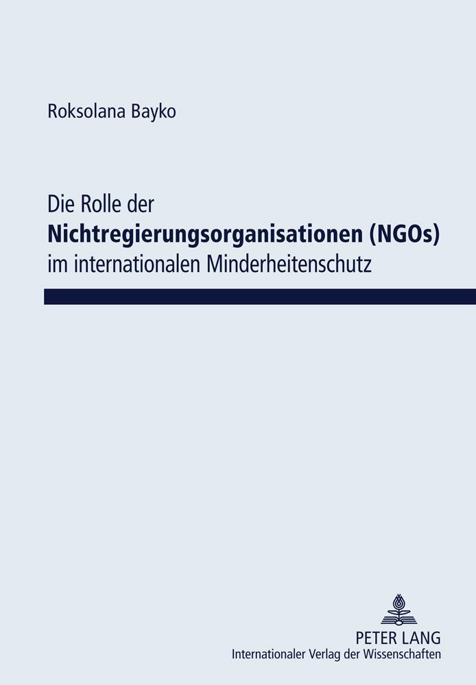Cover: 9783631616635 | Die Rolle der Nichtregierungsorganisationen (NGOs) im...