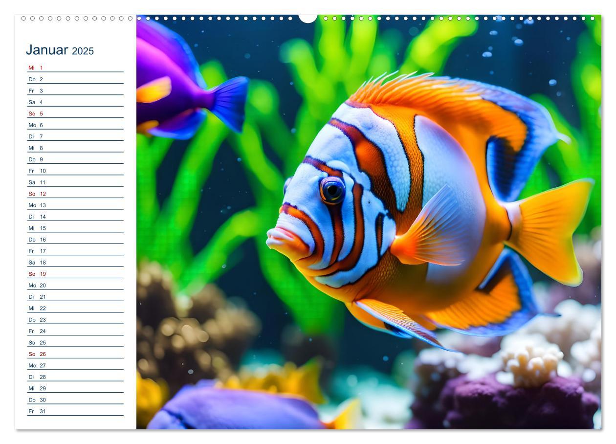 Bild: 9783457144817 | Aquarienzauber - Bunte KI Unterwasserwelten (Wandkalender 2025 DIN...