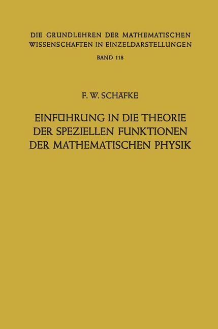 Cover: 9783642948688 | Einführung in die Theorie der Speziellen Funktionen der...
