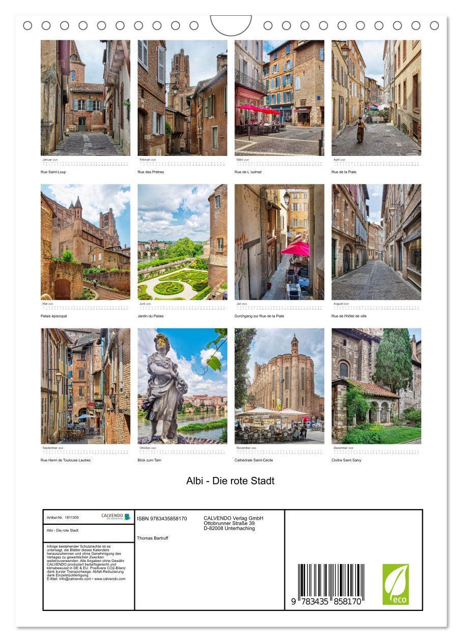 Bild: 9783435858170 | Albi - Die rote Stadt (Wandkalender 2025 DIN A4 hoch), CALVENDO...