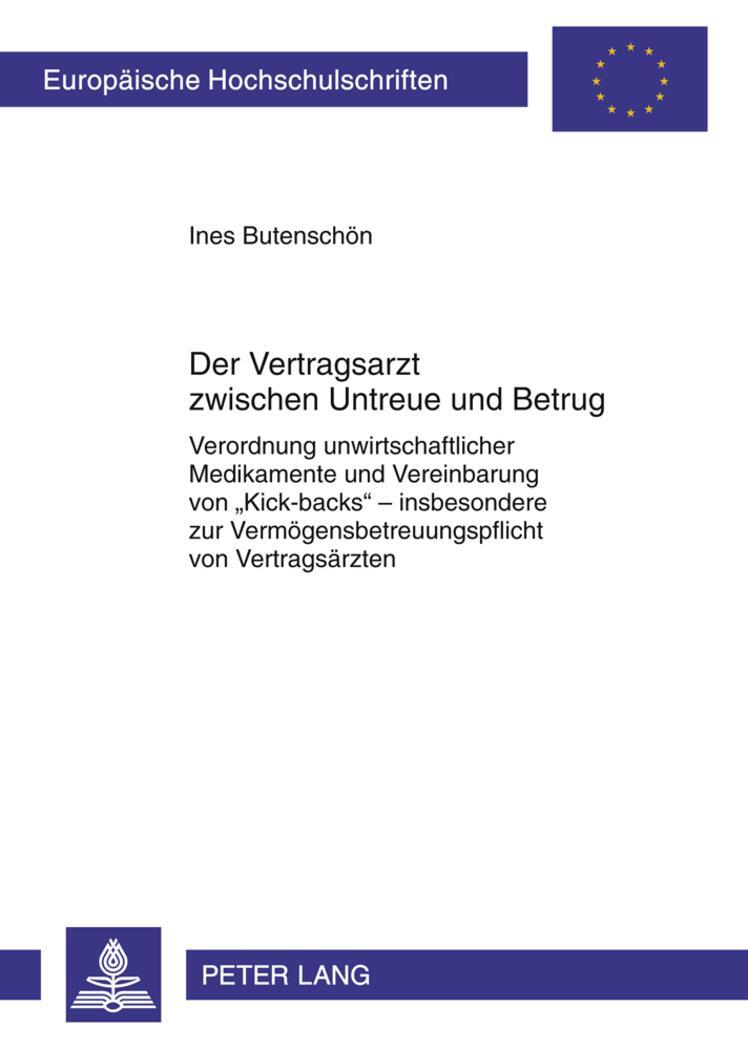 Cover: 9783631616116 | Der Vertragsarzt zwischen Untreue und Betrug | Ines Butenschön | Buch