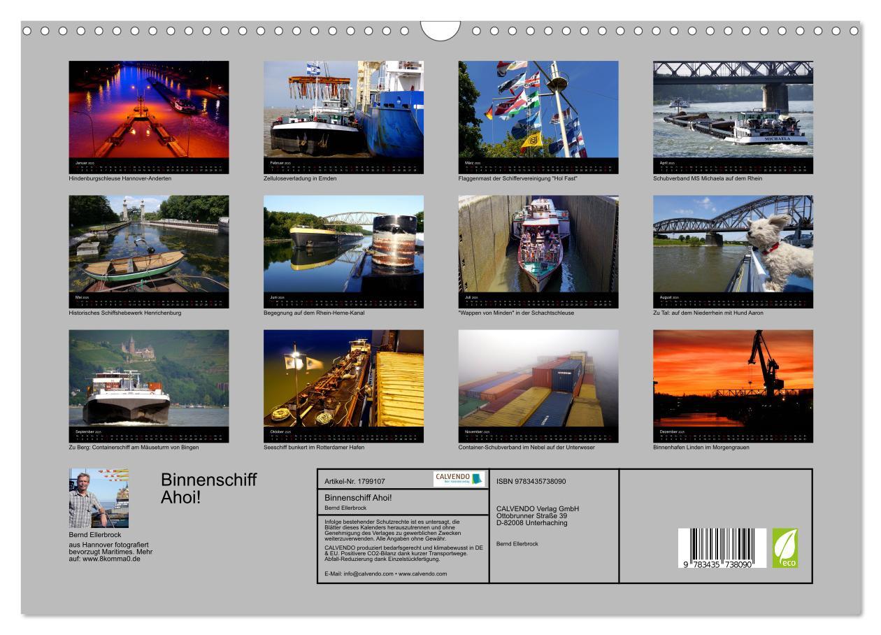 Bild: 9783435738090 | Binnenschiff Ahoi! (Wandkalender 2025 DIN A3 quer), CALVENDO...