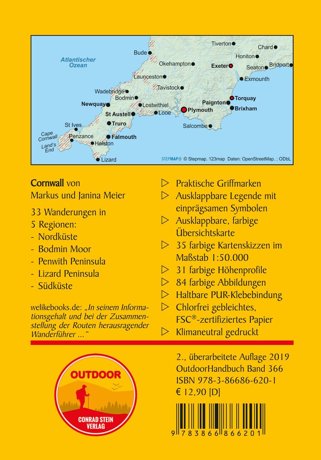 Rückseite: 9783866866201 | 33 Wanderungen Cornwall | Markus Meier (u. a.) | Taschenbuch | Deutsch