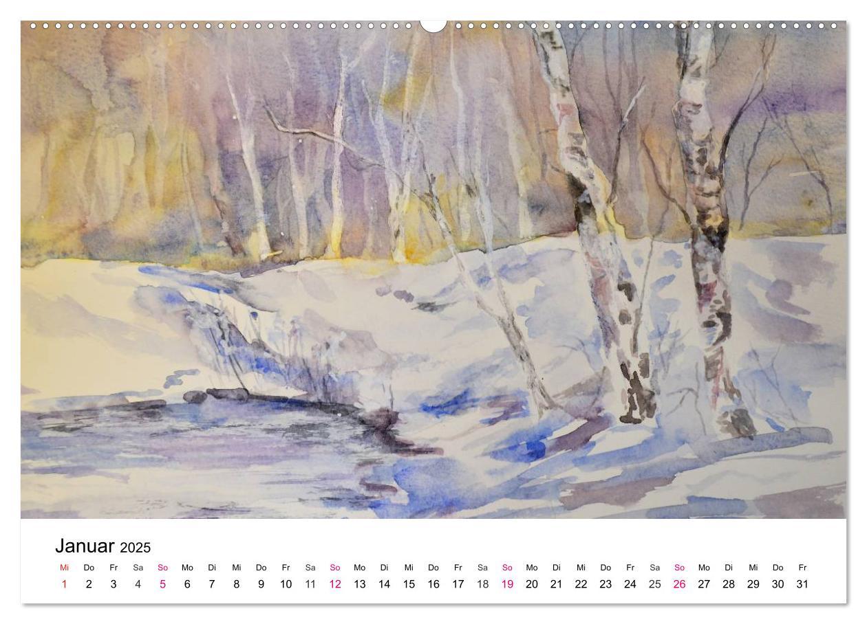 Bild: 9783435506279 | Mit Aquarellen durch das Jahr (Wandkalender 2025 DIN A2 quer),...