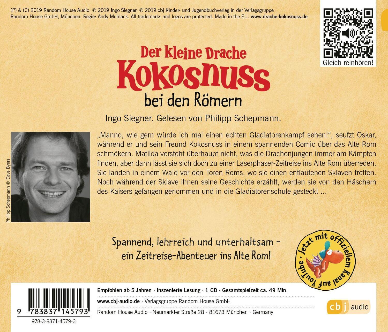 Bild: 9783837145793 | Der kleine Drache Kokosnuss bei den Römern | Ingo Siegner | Audio-CD
