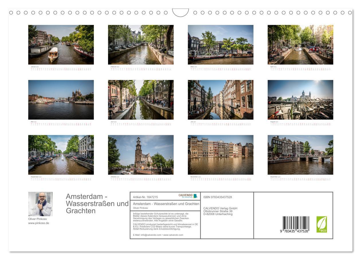 Bild: 9783435437528 | Amsterdam - Wasserstraßen und Grachten (Wandkalender 2025 DIN A3...