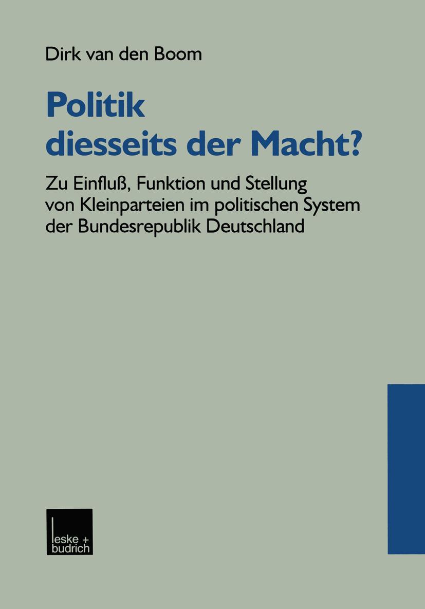 Cover: 9783810025104 | Politik diesseits der Macht? | Dirk Van Den Boom | Taschenbuch | 1999