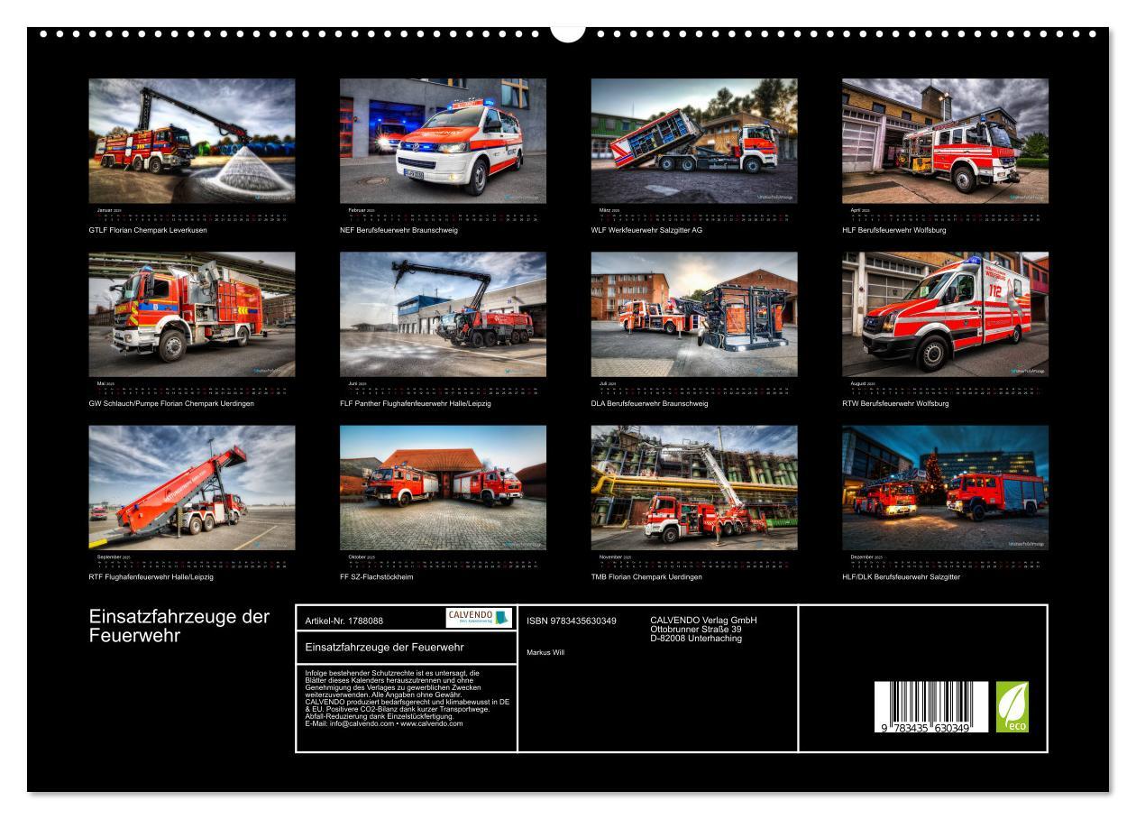 Bild: 9783435630349 | Einsatzfahrzeuge der Feuerwehr (hochwertiger Premium Wandkalender...