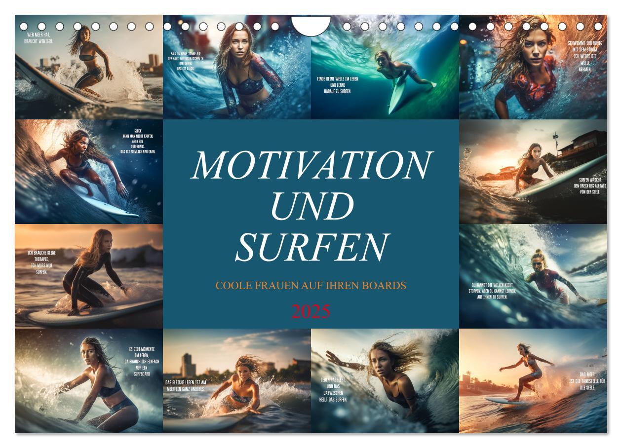 Cover: 9783383865879 | Motivation und Surfen (Wandkalender 2025 DIN A4 quer), CALVENDO...