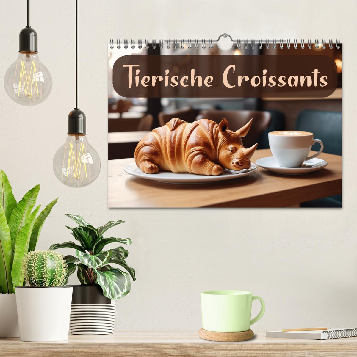 Bild: 9783383777110 | Tierische Croissants (Wandkalender 2025 DIN A4 quer), CALVENDO...