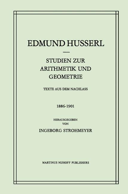 Cover: 9789024724970 | Studien zur Arithmetik und Geometrie | I. Strohmeyer (u. a.) | Buch