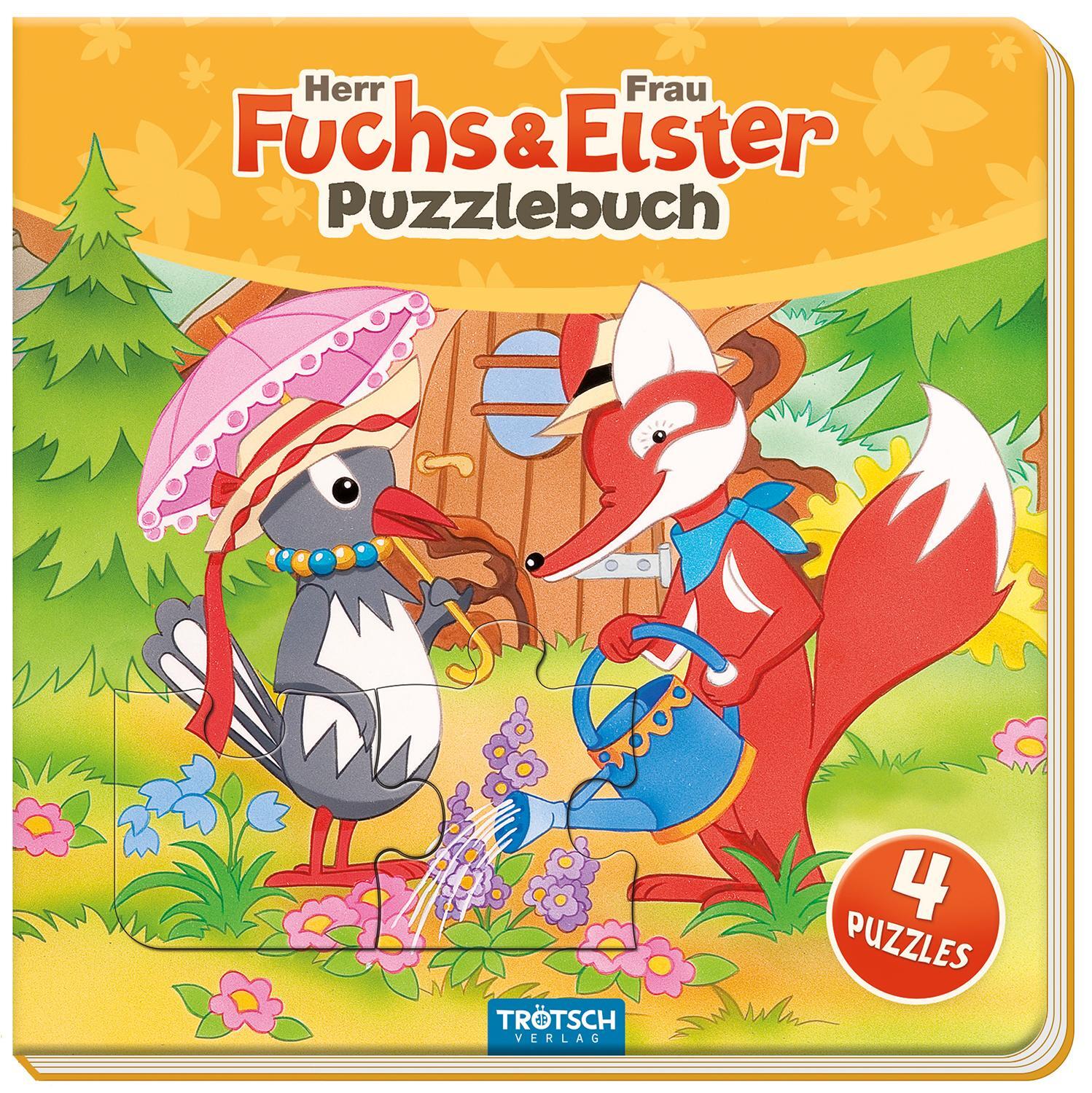 Cover: 9783965521636 | Trötsch Unser Sandmännchen Puzzlebuch mit 4 Puzzle Fuchs und Elster
