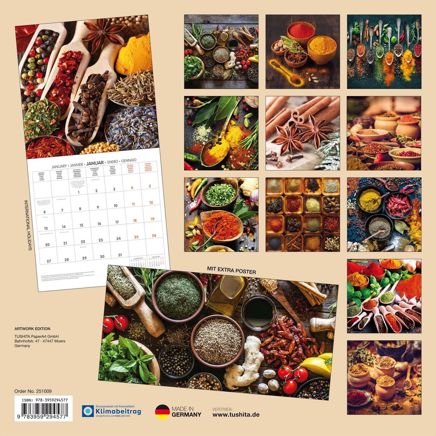 Rückseite: 9783959294577 | Food &amp; Spices/Speisen und Gewürze 2025 | Kalender 2025 | Kalender