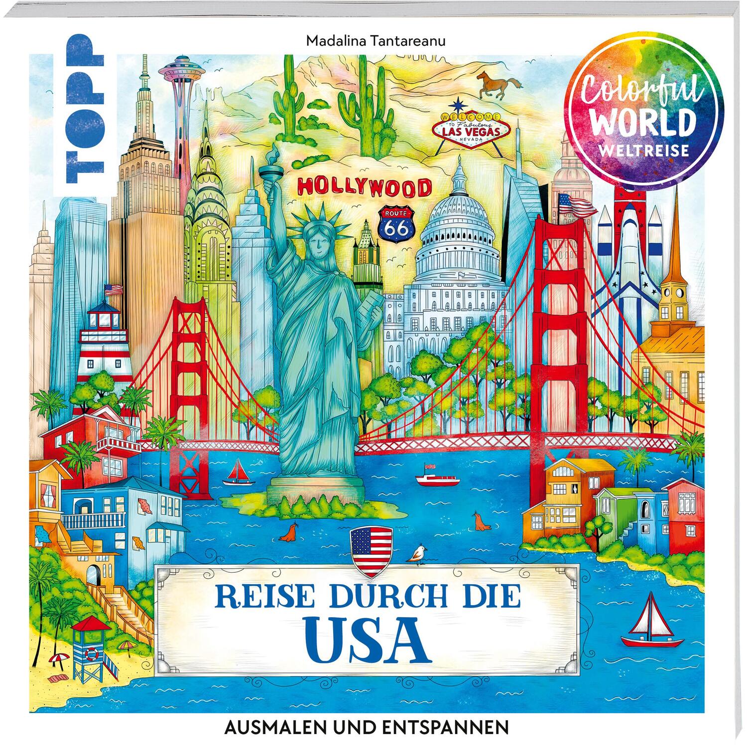 Cover: 9783735881090 | Colorful World Weltreise - Reise durch die USA | Ausmalen &amp; entspannen