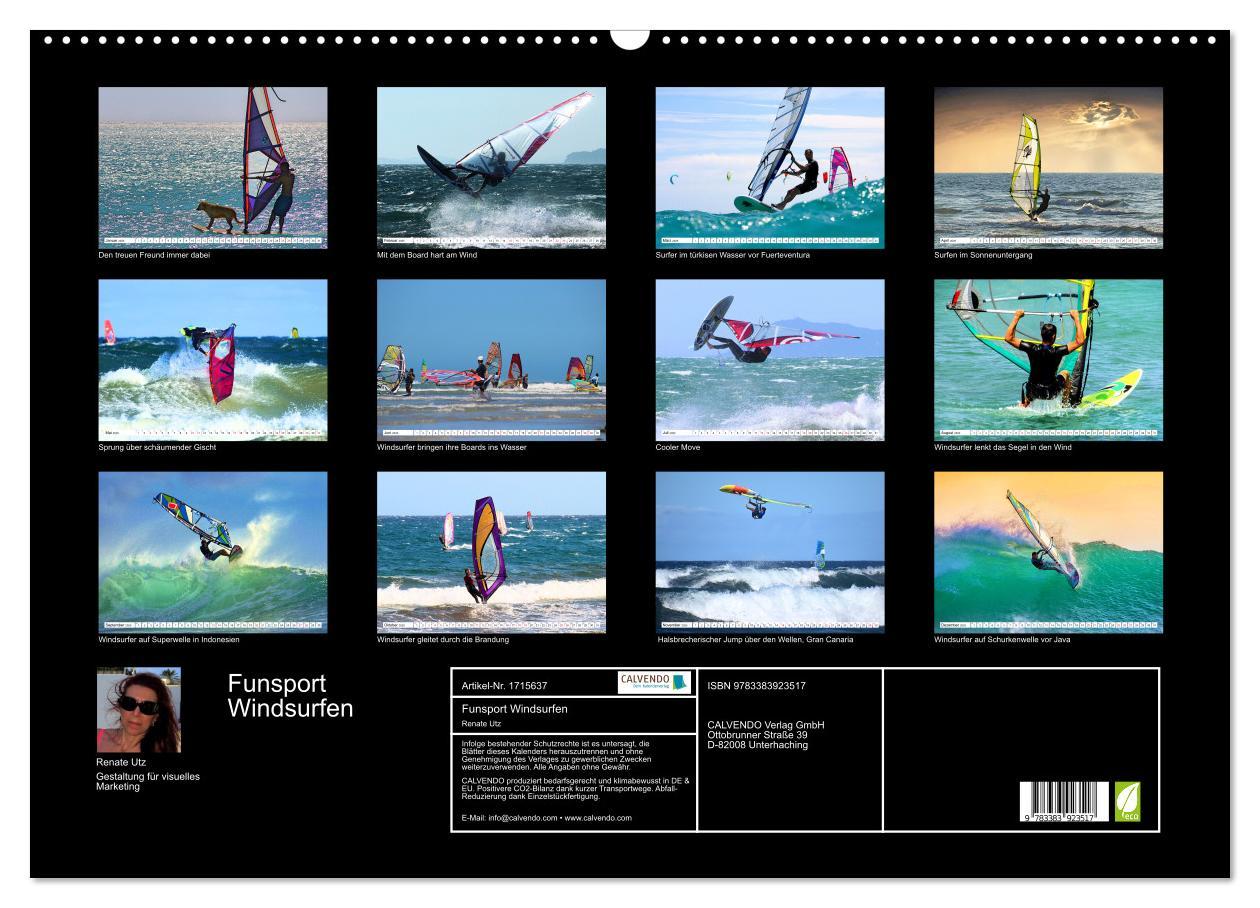 Bild: 9783383923517 | Funsport Windsurfen (Wandkalender 2025 DIN A2 quer), CALVENDO...