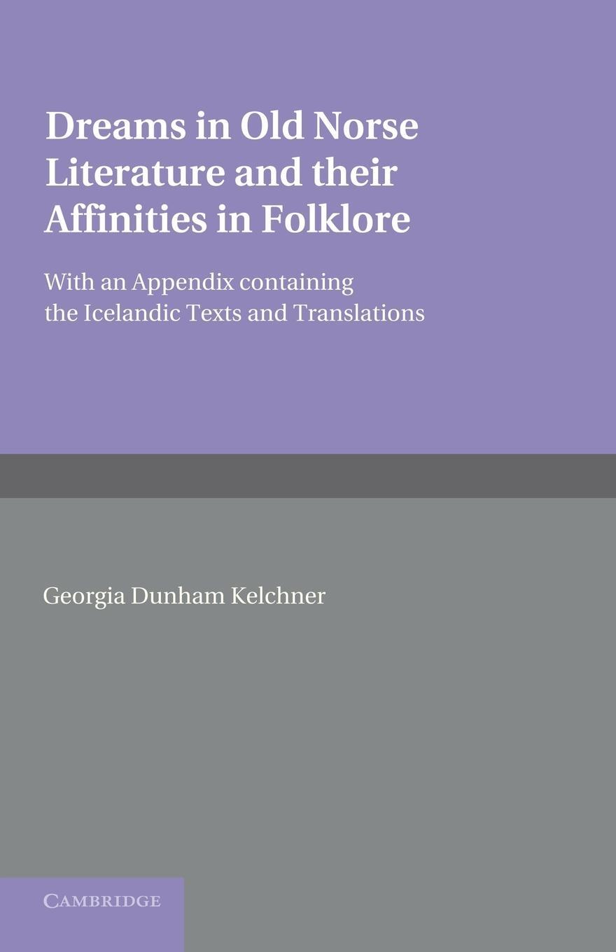 Cover: 9781107620223 | Dreams in Old Norse Literature and Their Affinities in Folklore | Buch