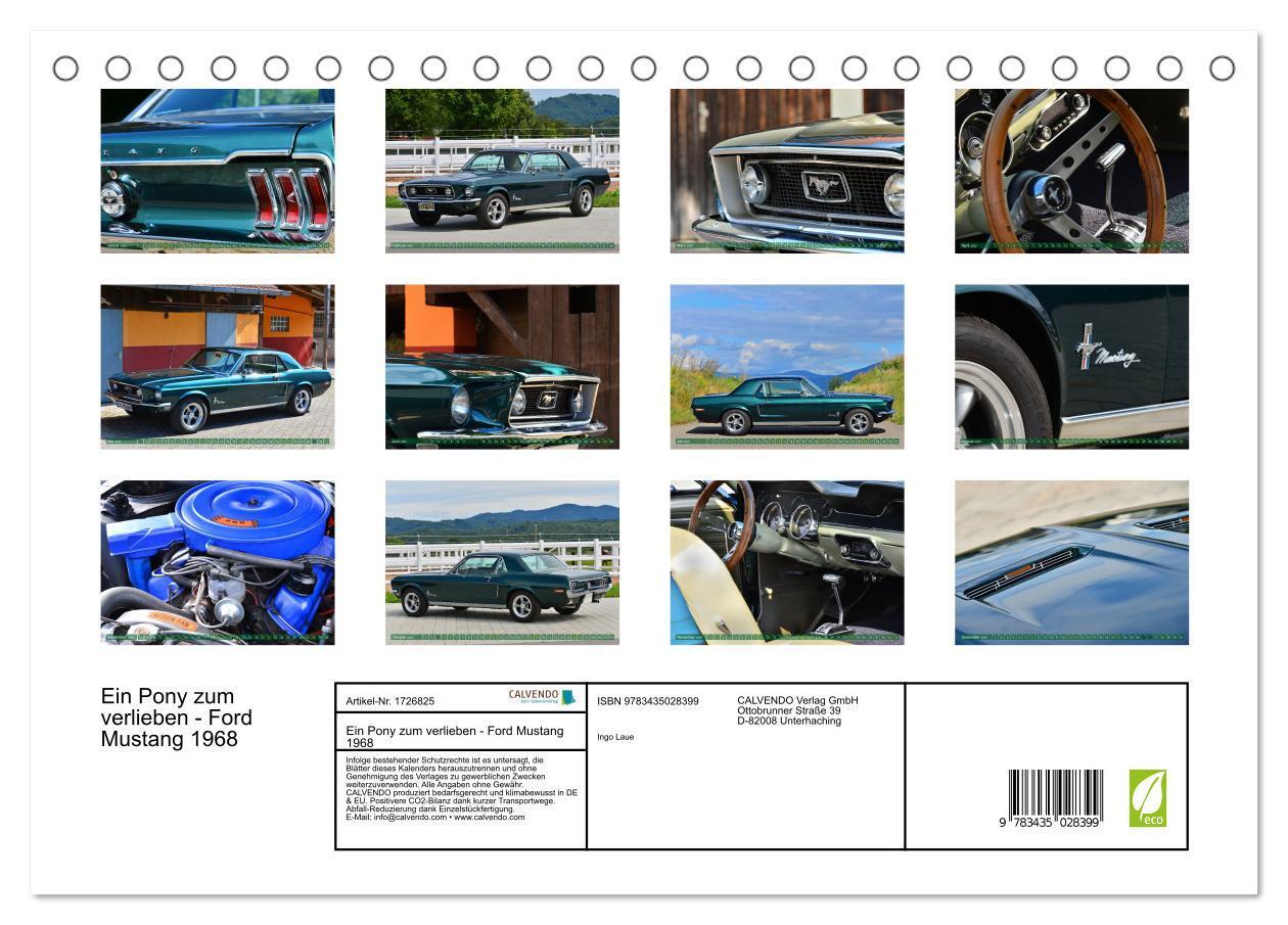 Bild: 9783435028399 | Ein Pony zum verlieben - Ford Mustang 1968 (Tischkalender 2025 DIN...