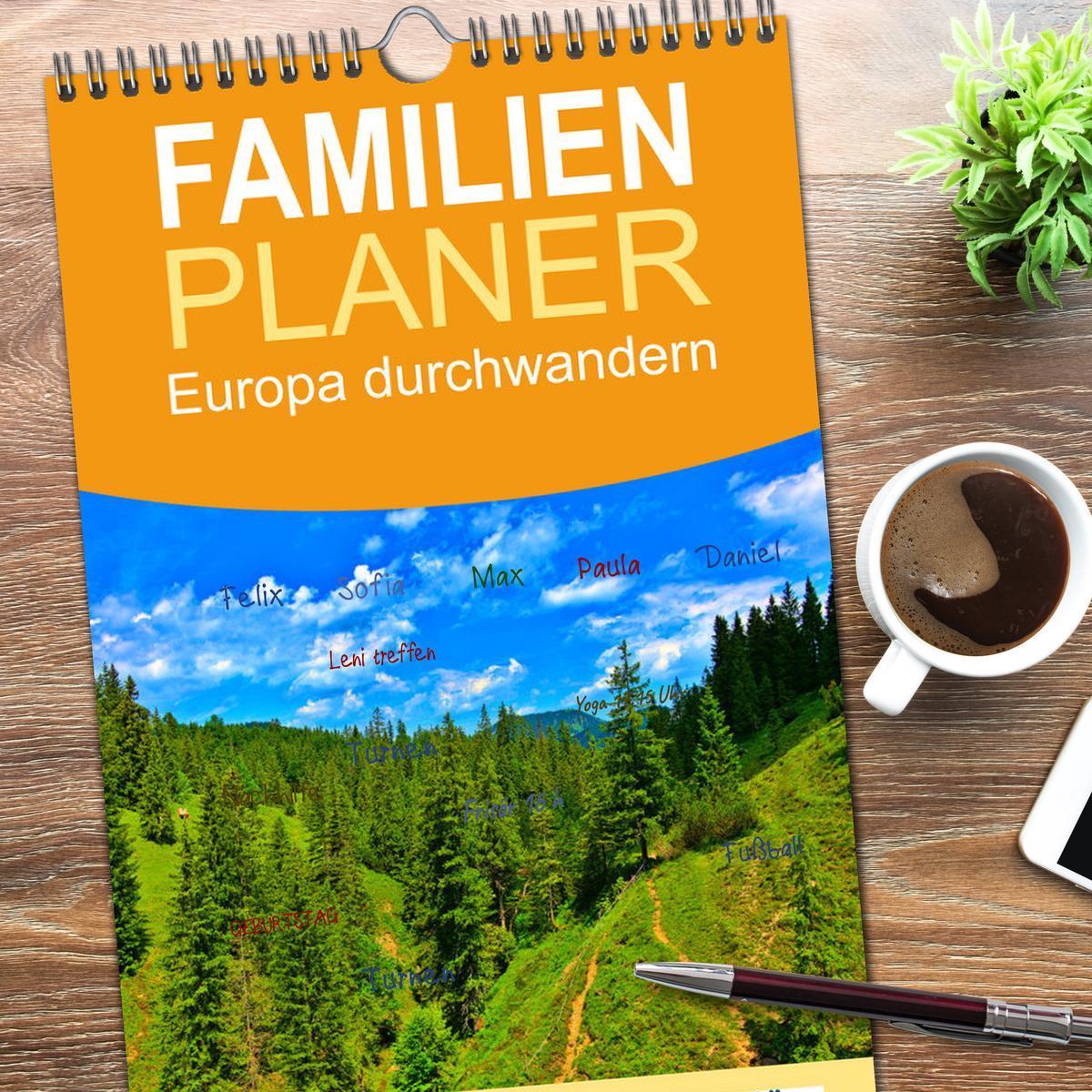 Bild: 9783457093177 | Familienplaner 2025 - Europa durchwandern mit 5 Spalten...